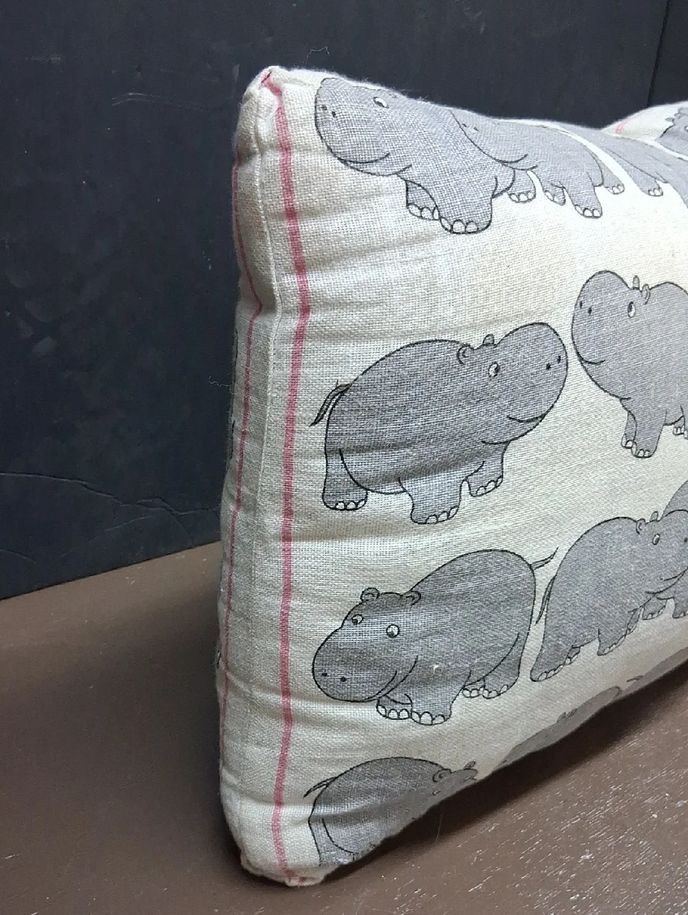 Throw Pillow Featuring Cartoon‎ Hippopotamuses.